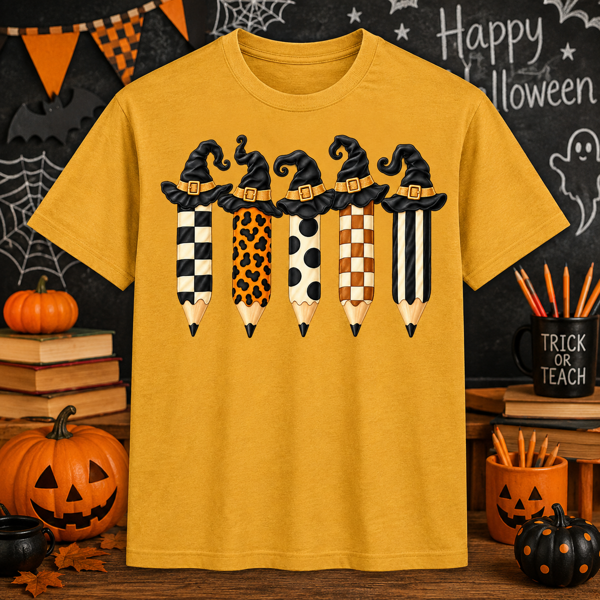 Halloween Witch Pencil Teacher Shirt 🎃✏️🧙‍♀️