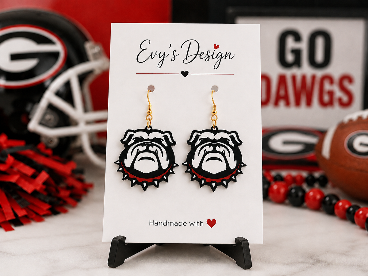 Georgia Bulldogs Earrings | Game Day Earrings | Gold or Silver Hooks