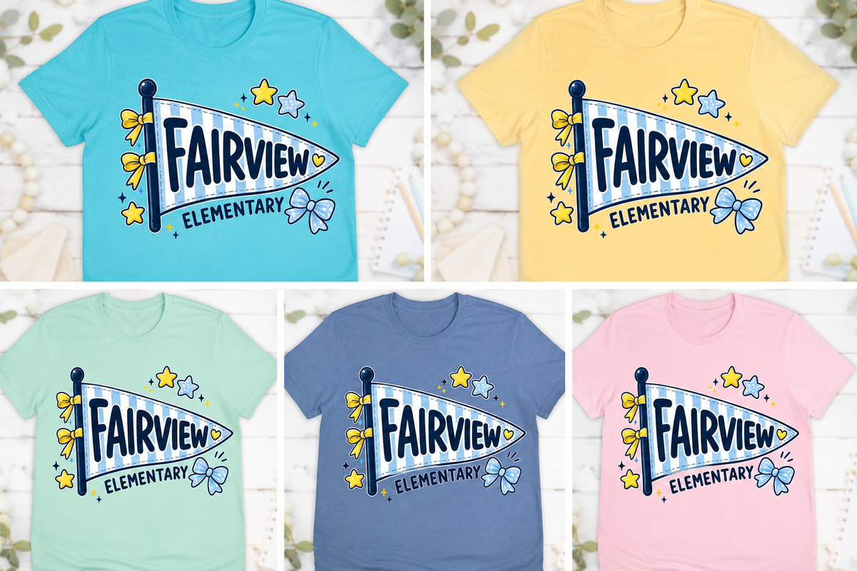 Fairview Elementary Pennant Shirt | School Spirit Teacher T-Shirt