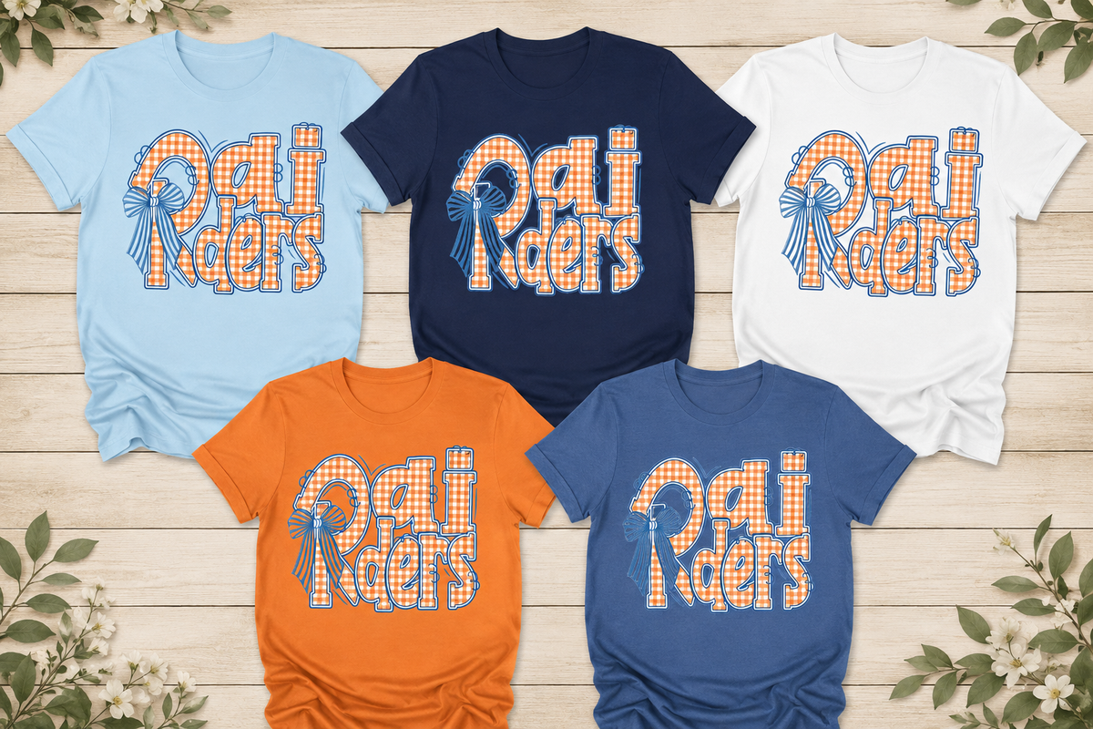 Gingham Raiders Tee – School Spirit Shirt