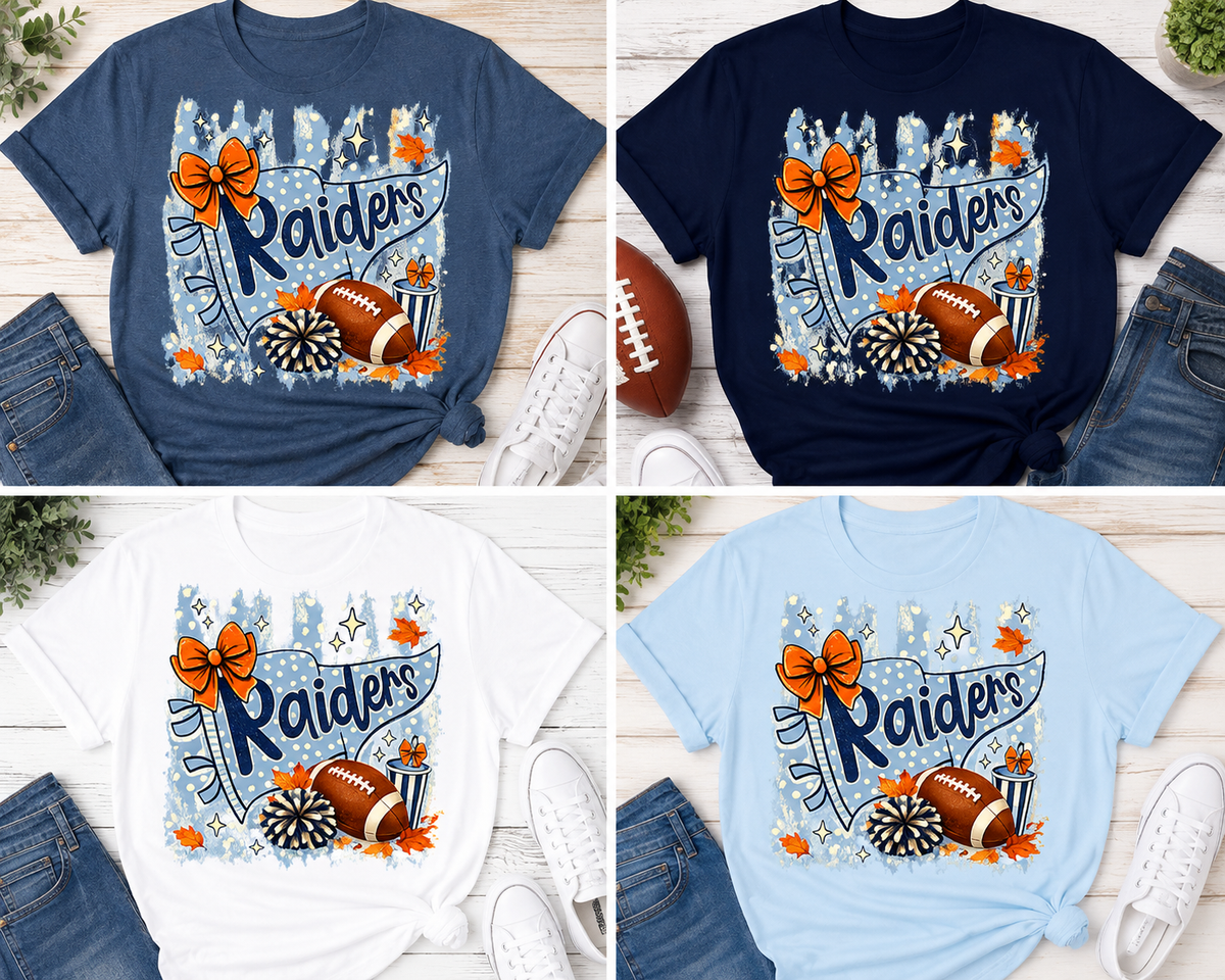 Autumn Striped Raiders School Spirit Tee