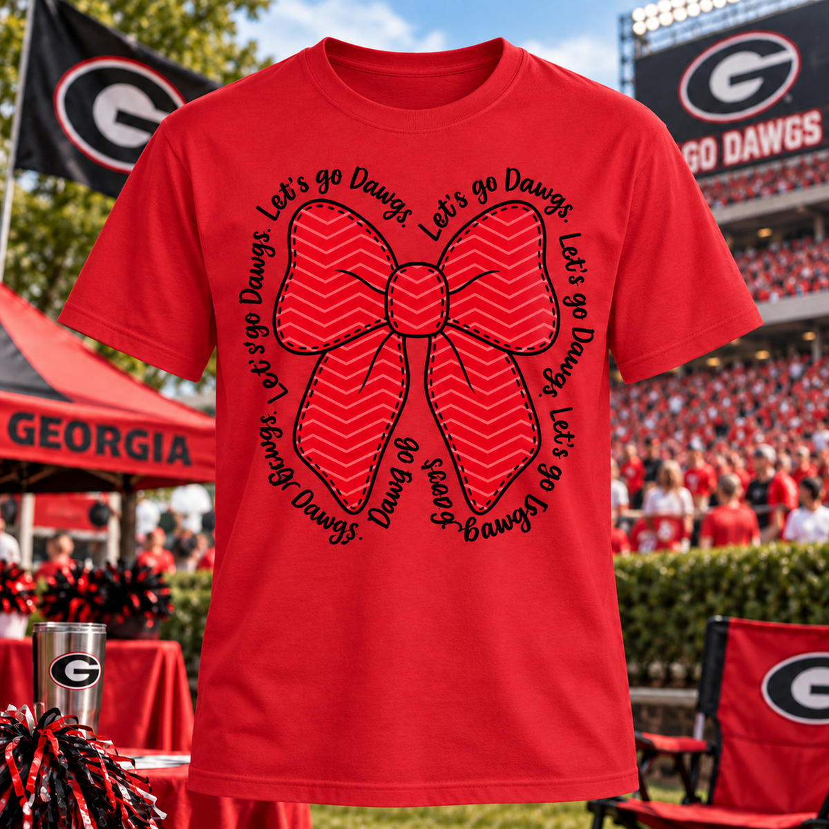Let’s Go Dawgs Bow Game Day T-Shirt