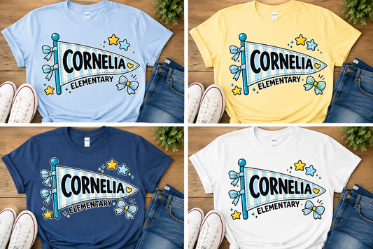 Cornelia Elementary Pennant School Spirit T-Shirt