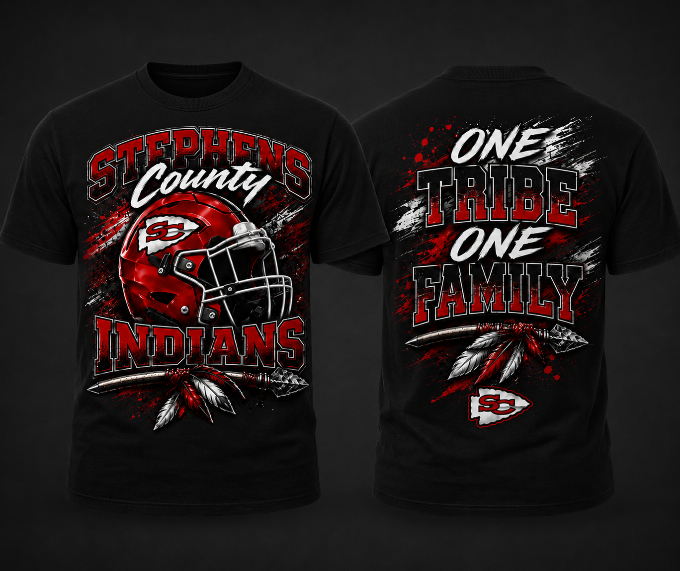 Stephens County Indians "One Tribe One Family" Football TSHIRT