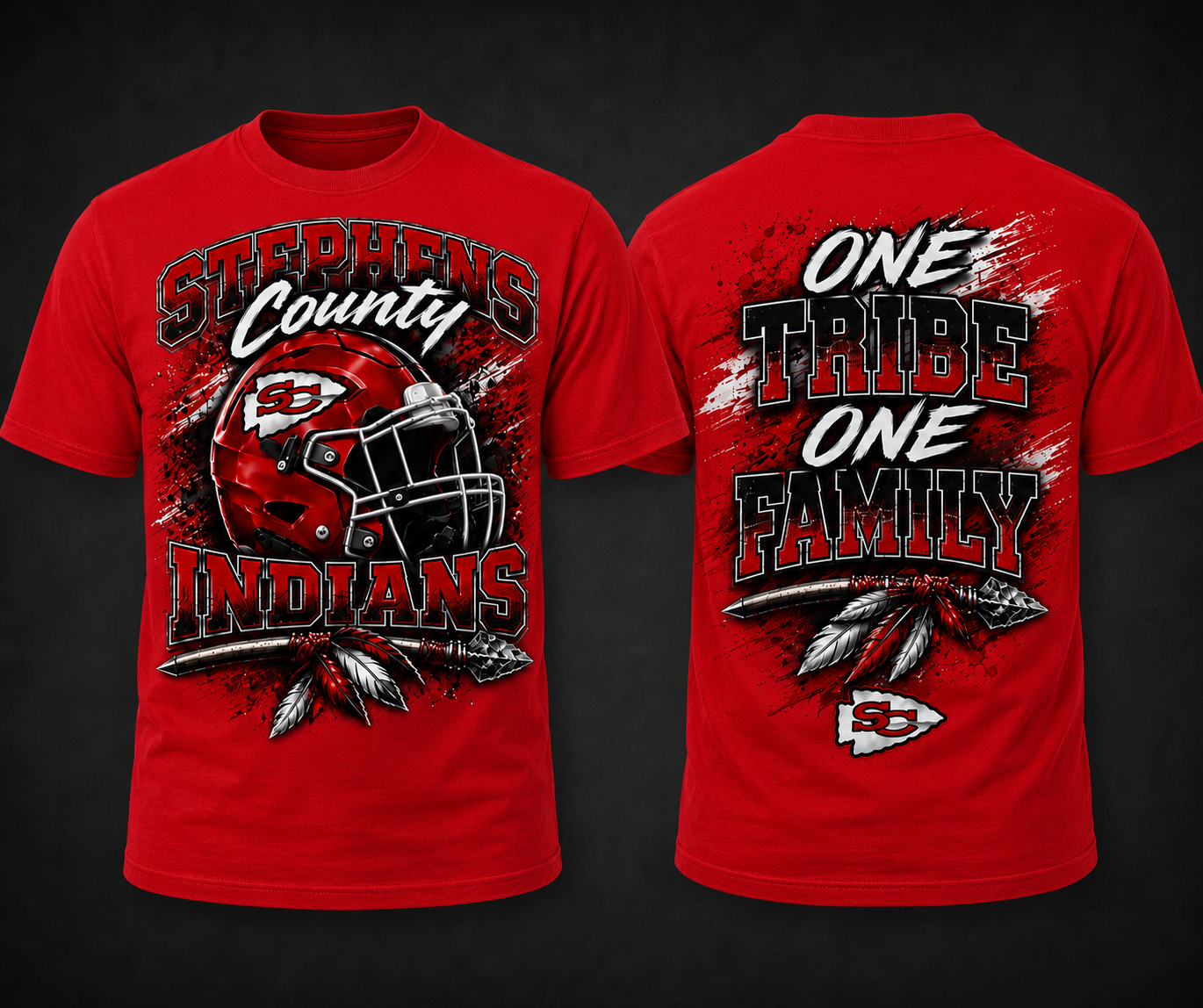 Stephens County Indians "One Tribe One Family" Football TSHIRT