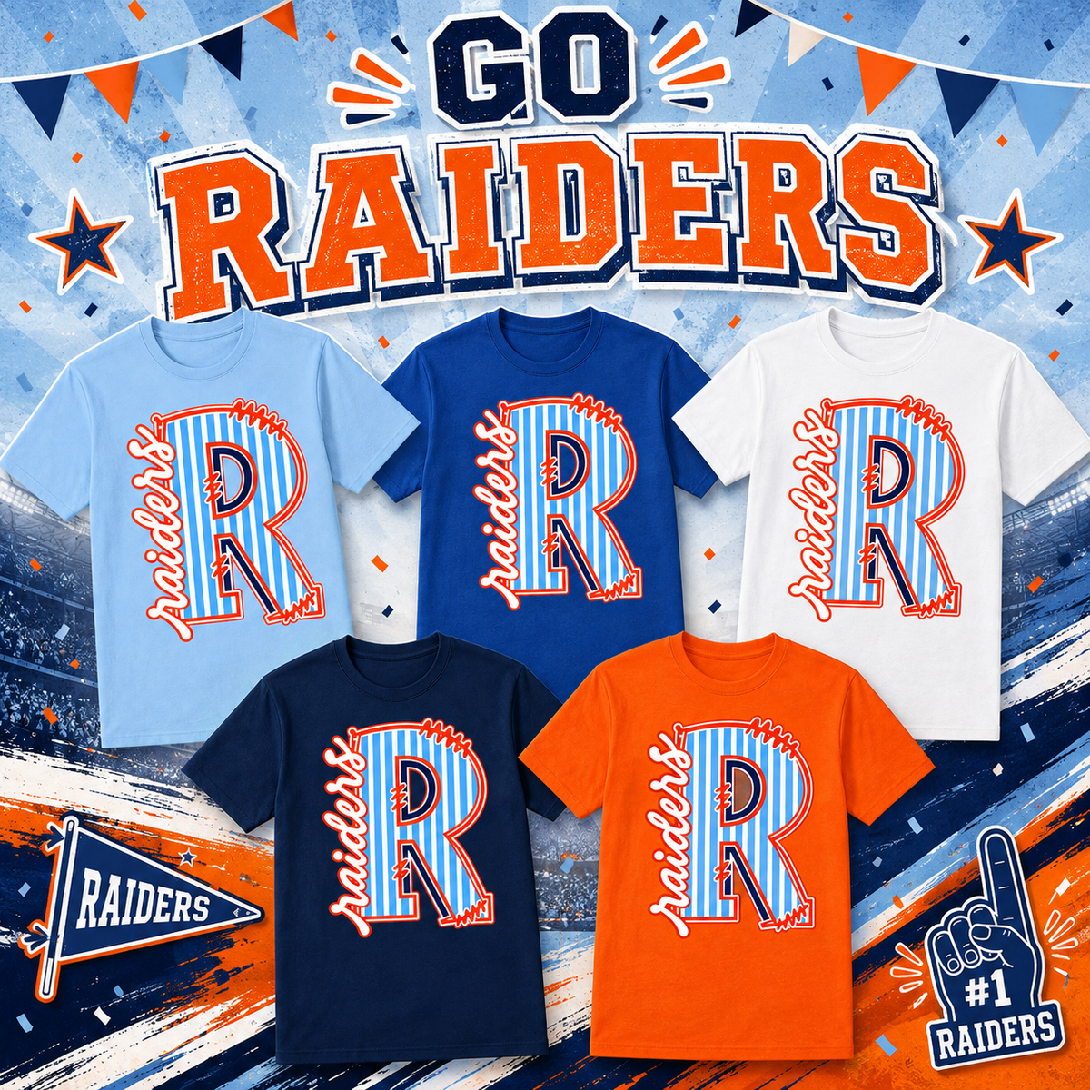 Raiders Spirit R T-Shirt | Habersham Raiders School Spirit Tee