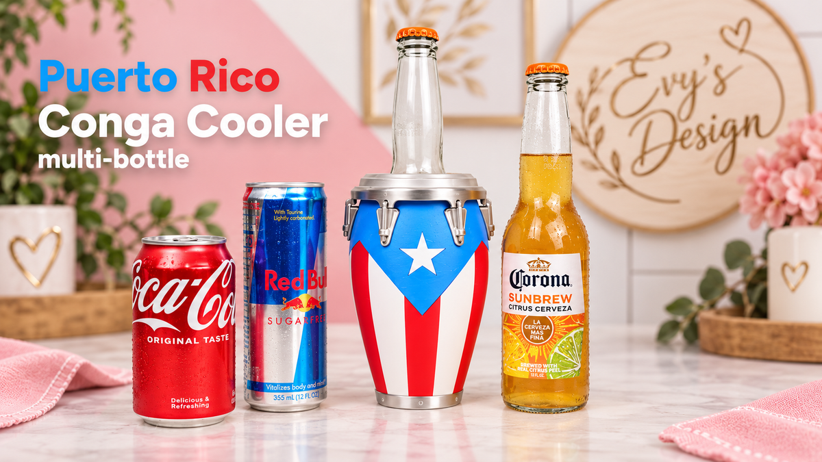 3D Puerto Rico Conga Cooler – Multi-Bottle