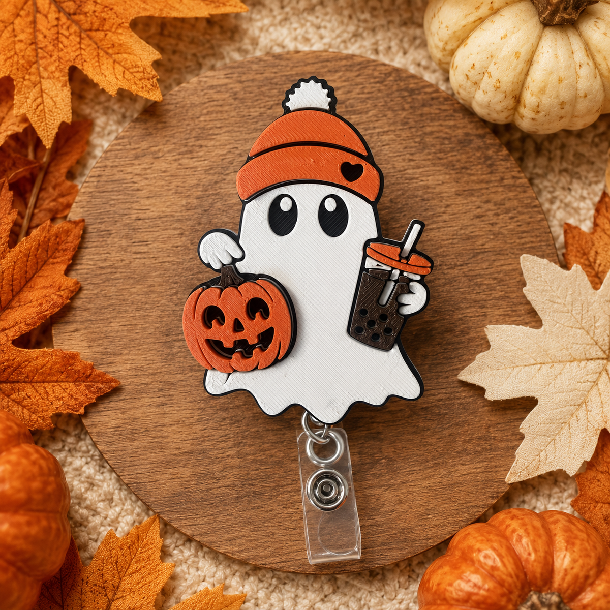Fall & Halloween 3D Printed Badge Reel