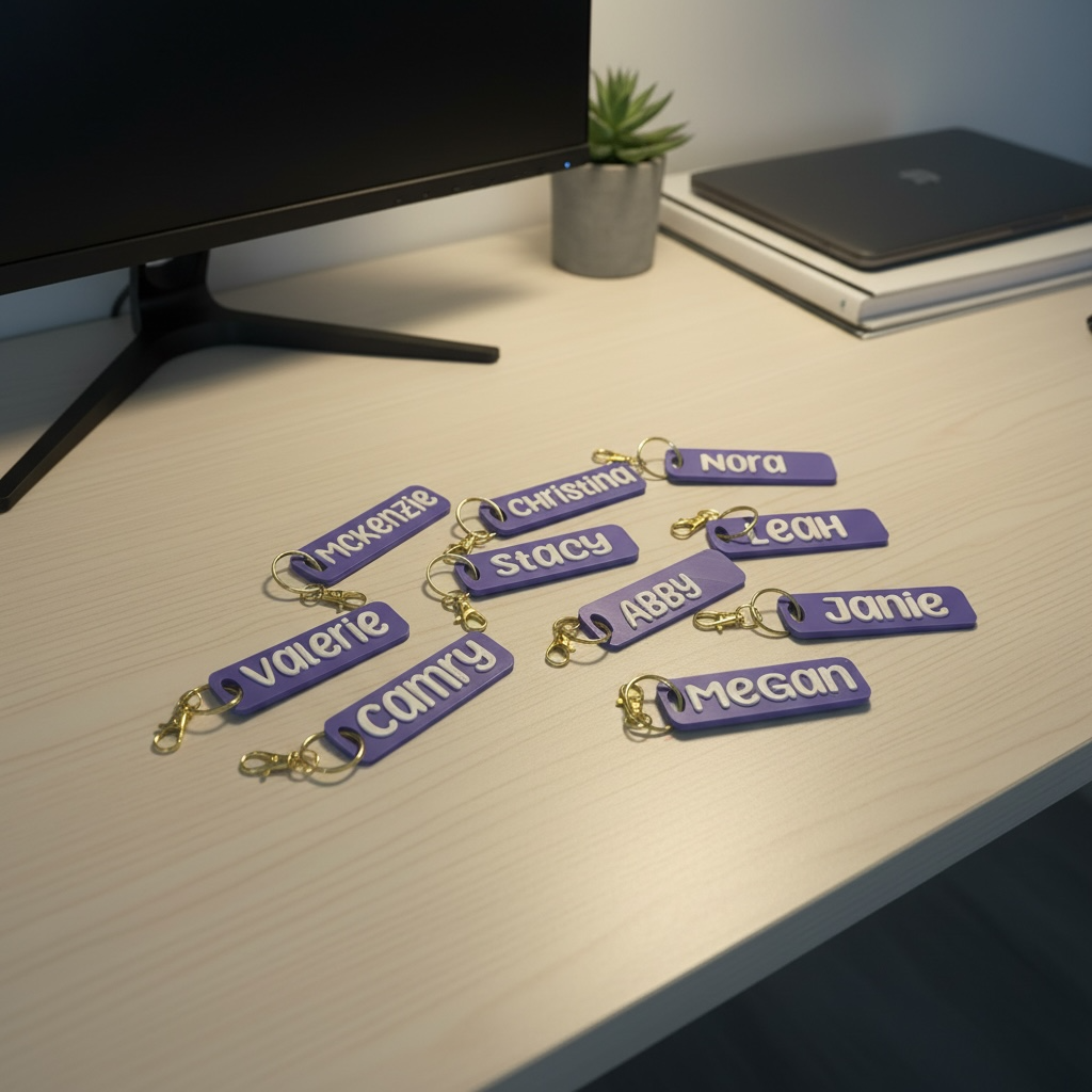 💜 Personalized 3D Purple Keychain