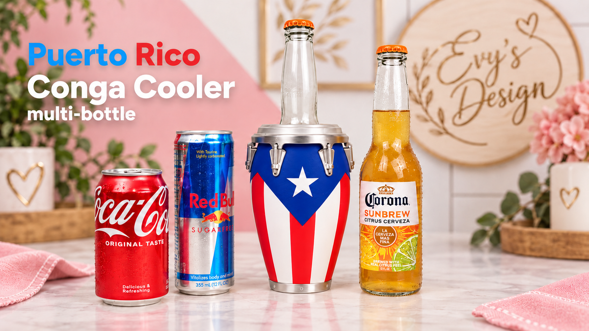 3D Puerto Rico Conga Cooler – Multi-Bottle