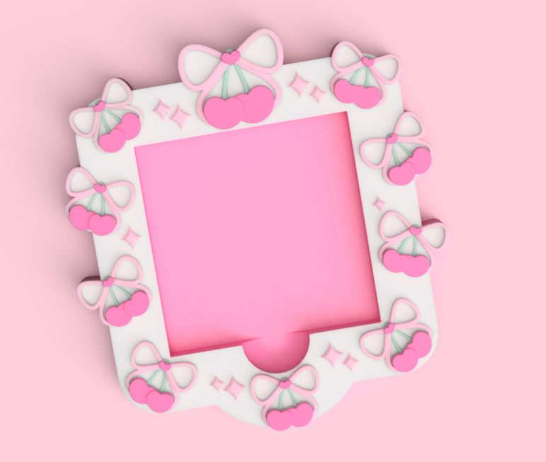 Cherry Bow Desk Organization Set – Pen Holder, Sticky Note, Trinket Dish & More