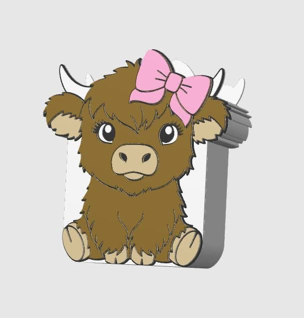 2026 Highland Cow Pink Bow Desk Bundle