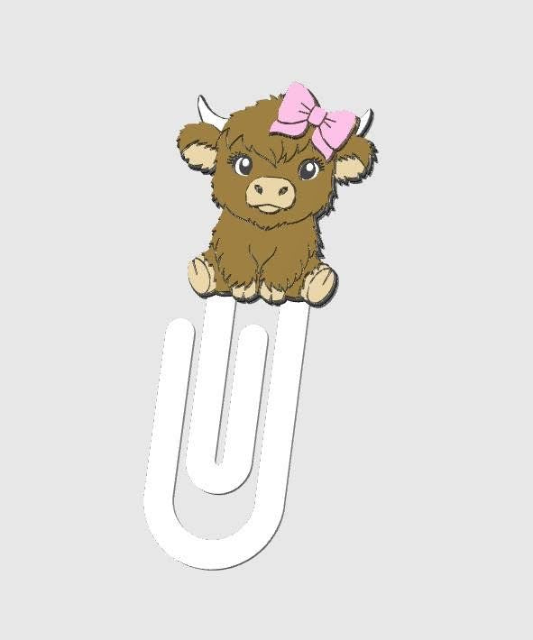 2026 Highland Cow Pink Bow Desk Bundle