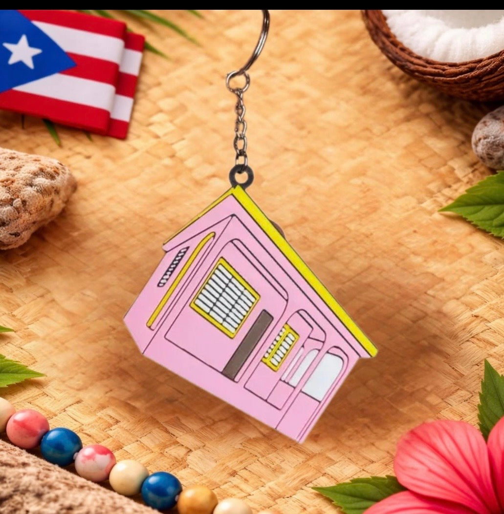 3D Puerto Rico “La Casita” Desk Organizer Set – Pencil Holder, Sticky Notes & Keychain