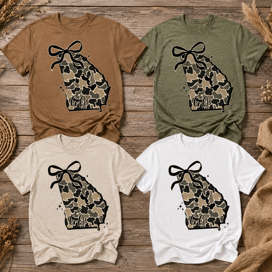 Georgia Camo Bow Graphic Tee | Southern Georgia Shirt