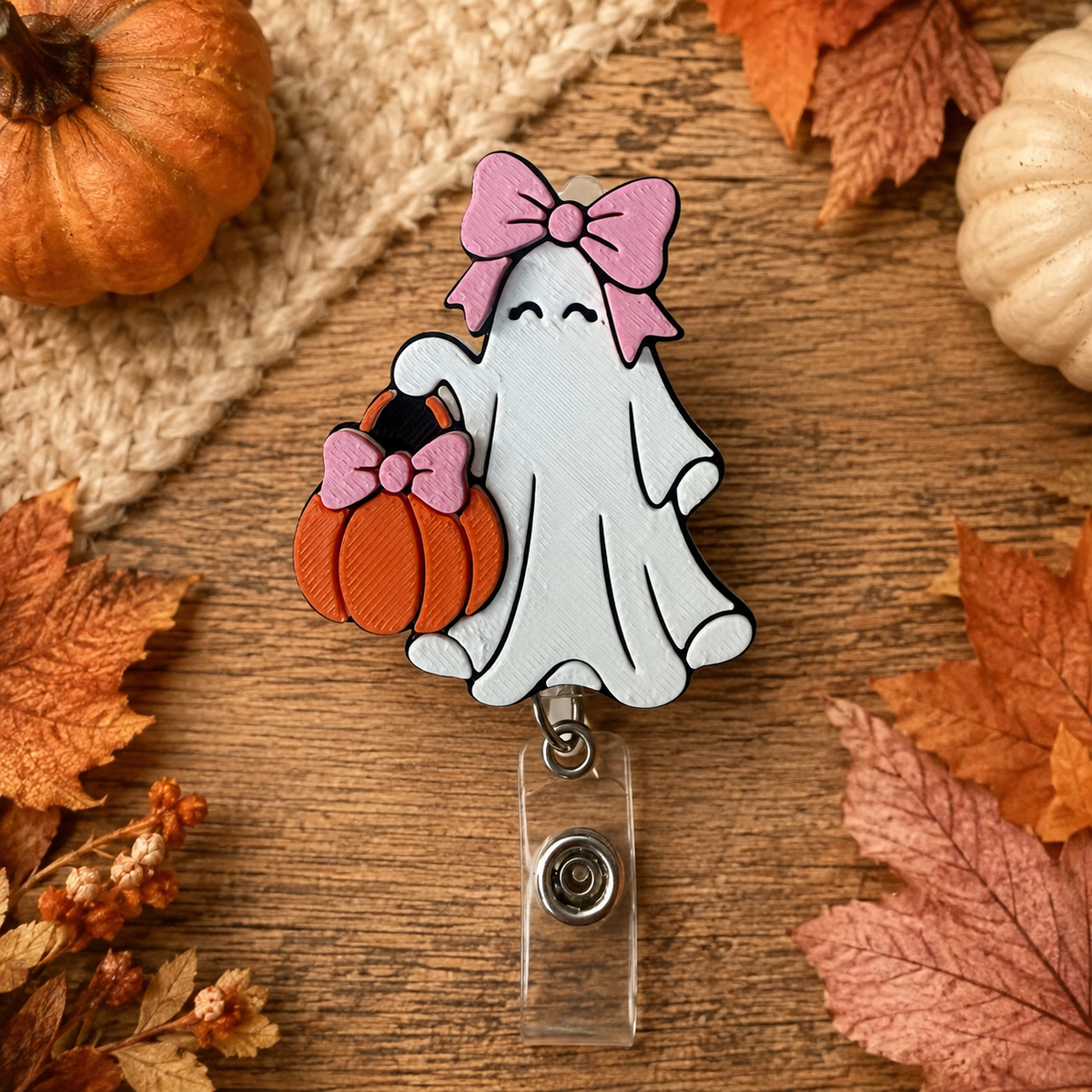 Fall & Halloween 3D Printed Badge Reel