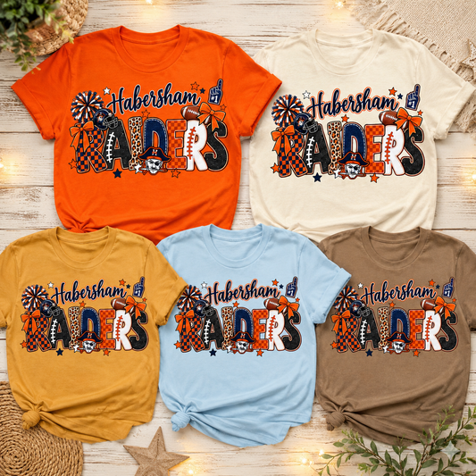 🏴‍☠️ Habersham Raiders Spirit T-Shirt – Game Day Ready! 🧡💙