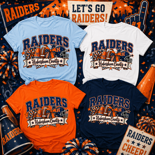 🧡💙 Habersham County Raiders Cheer & Football Spirit T-Shirt