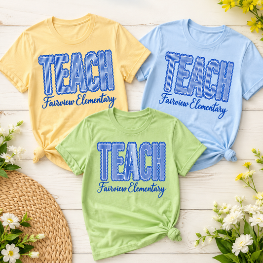 Custom School TEACH Shirt – Personalized Teacher & Staff Spirit Tee | Any School Name