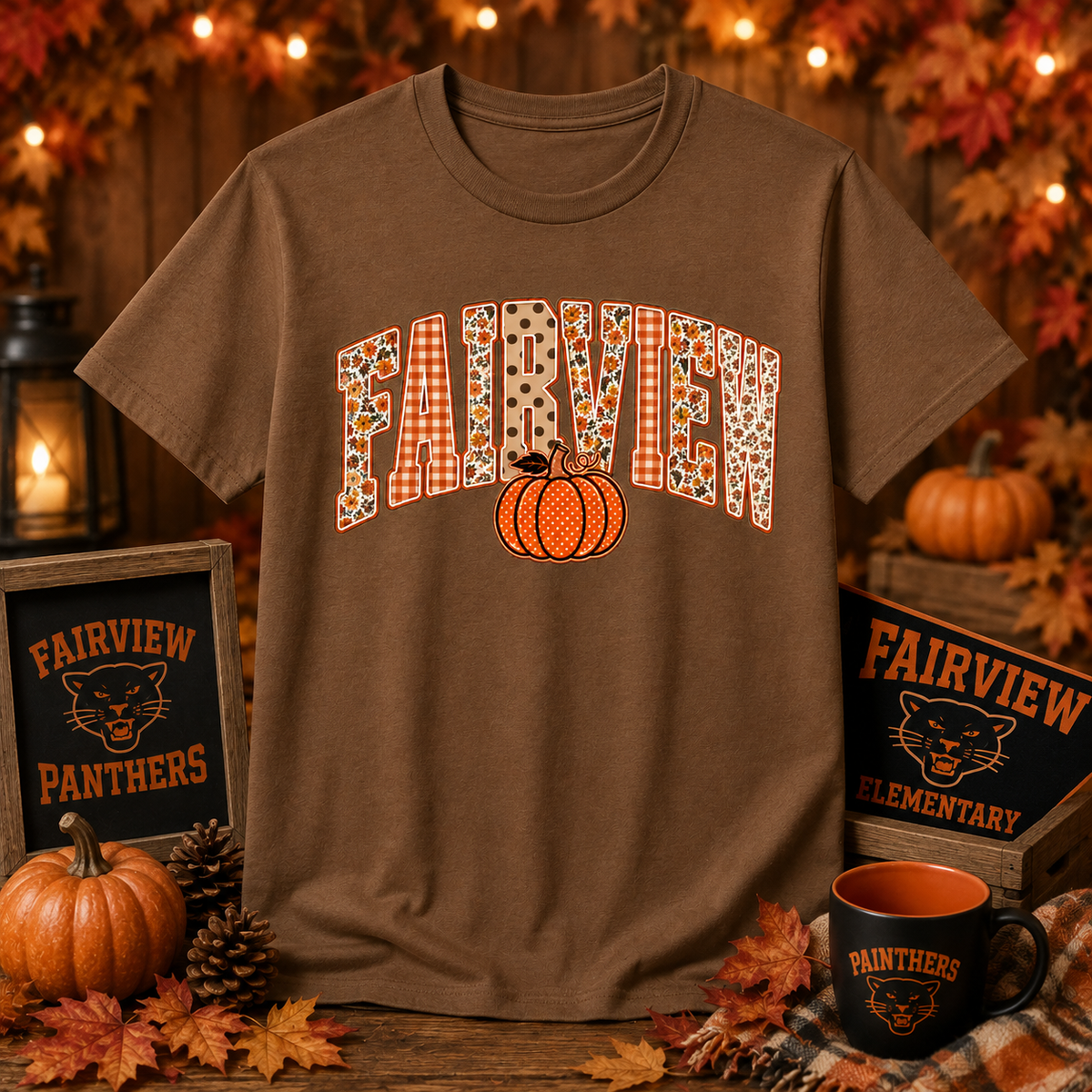 Fairview Panthers Fall Spirit Shirt | Autumn School Tee
