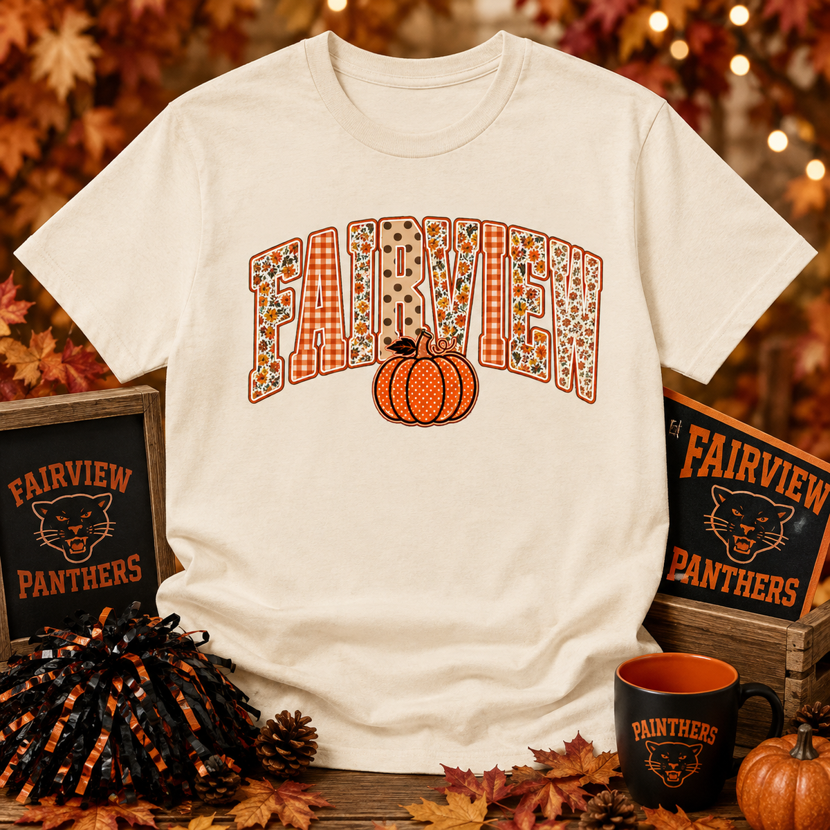 Fairview Panthers Fall Spirit Shirt | Autumn School Tee