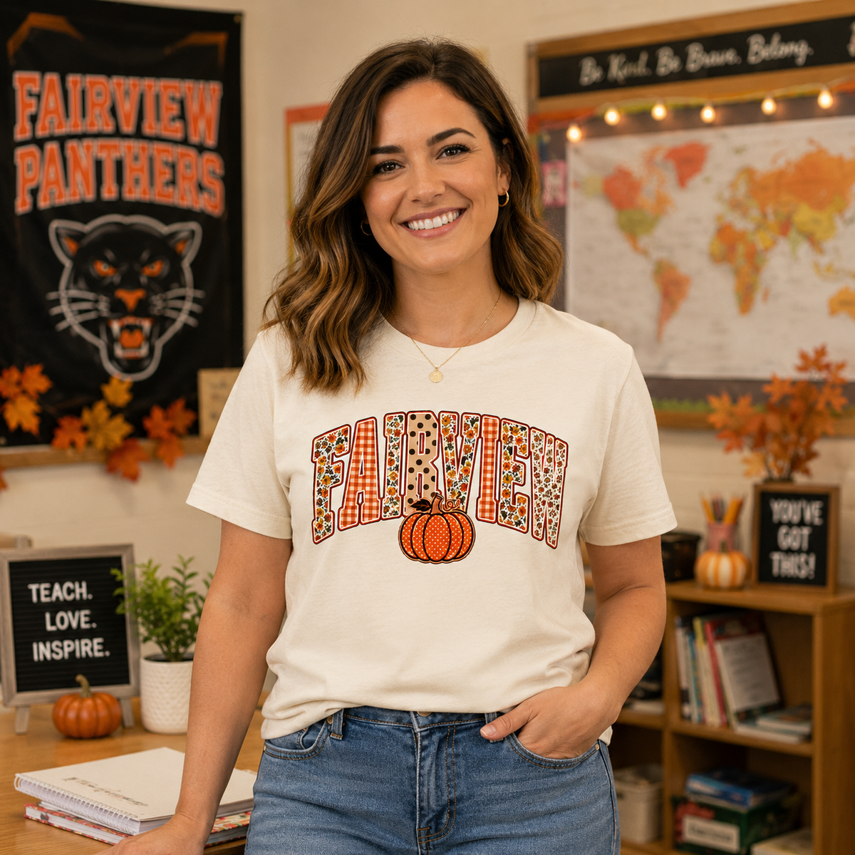 Fairview Panthers Fall Spirit Shirt | Autumn School Tee