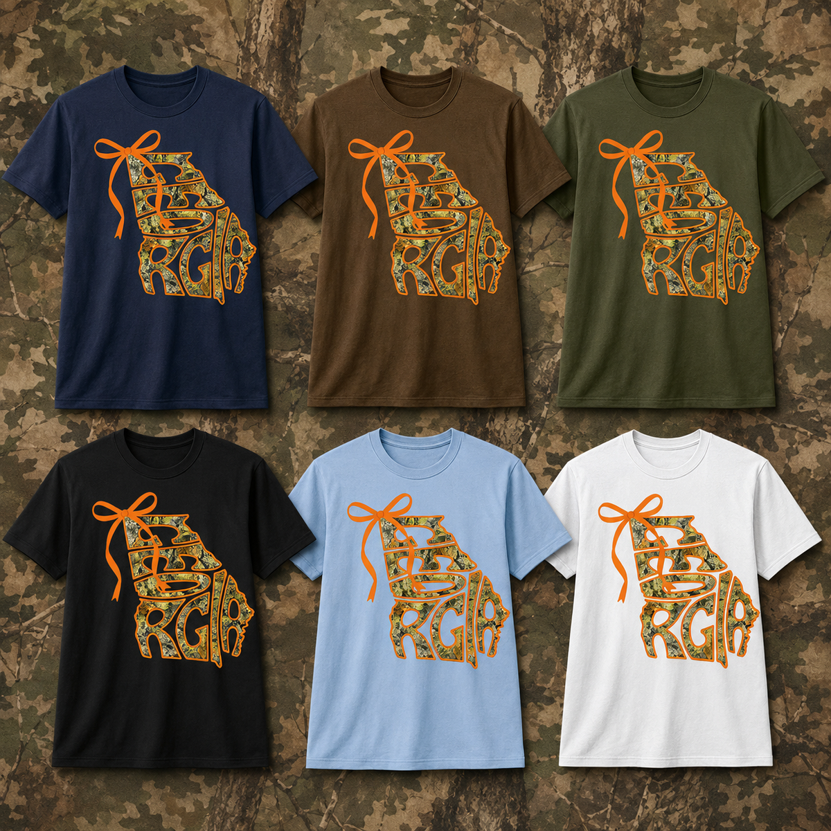 Georgia Camo Bow Graphic Tee | Southern Game Day Shirt