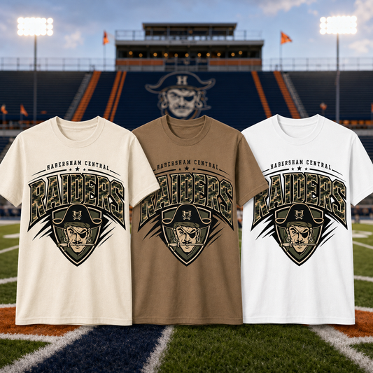Habersham Raiders Fall T-Shirt | Camo Leopard Pumpkin Spirit Tee (Copy)