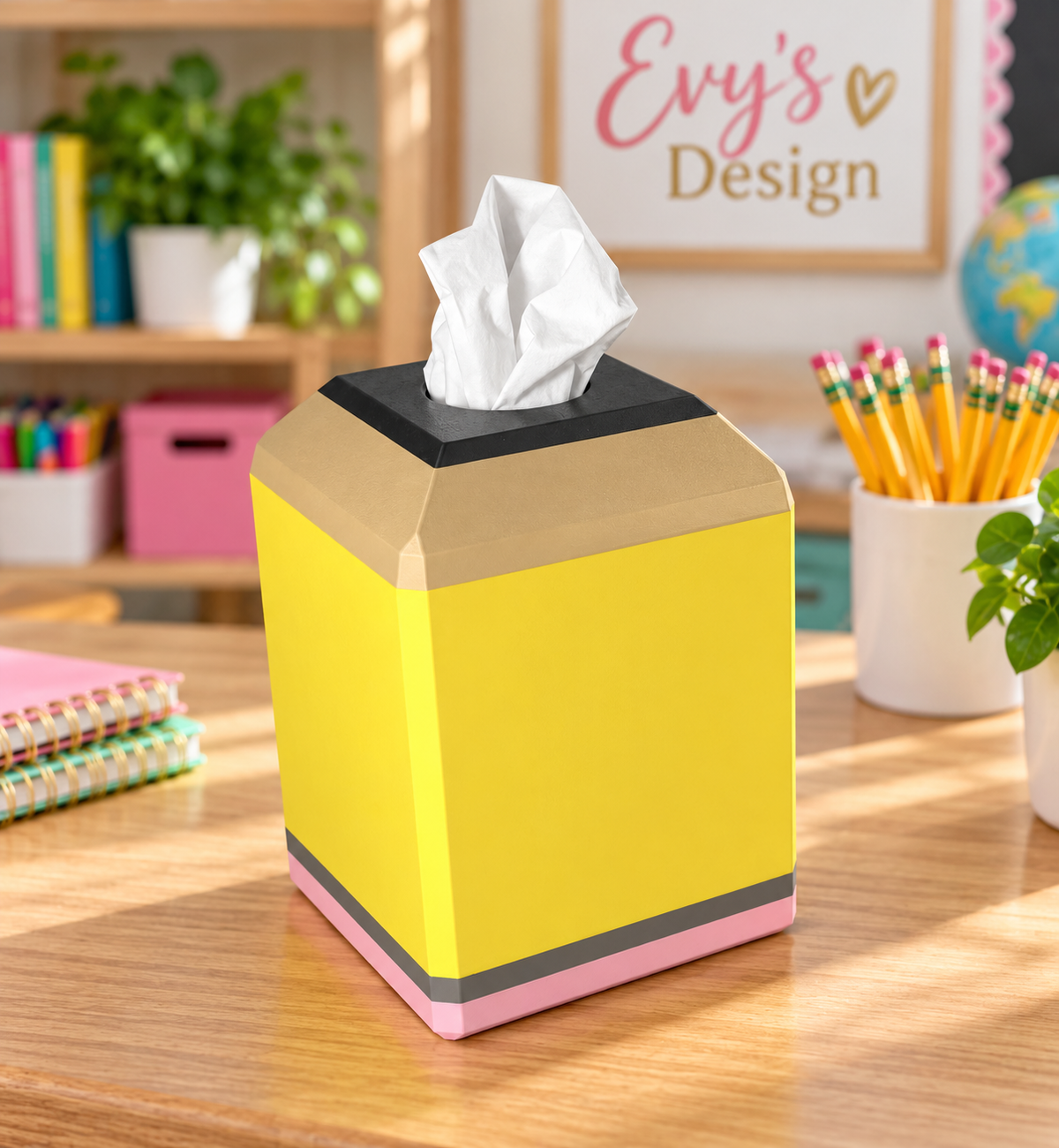 3D Printed Pencil Cube Tissue Box Holder