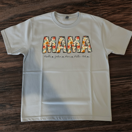 Personalized Mama T-Shirt – Custom Kids names
