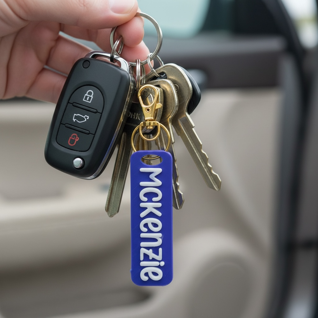 💜 Personalized 3D Purple Keychain