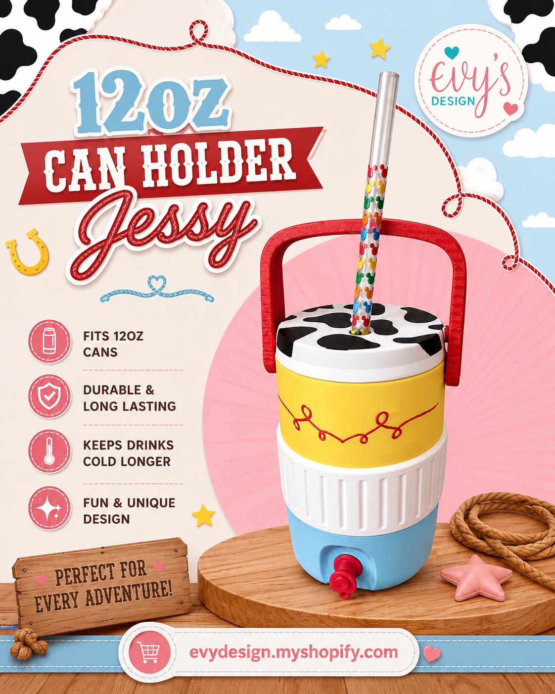 3D  12oz Jessie Can Holder – Toy Story Inspired