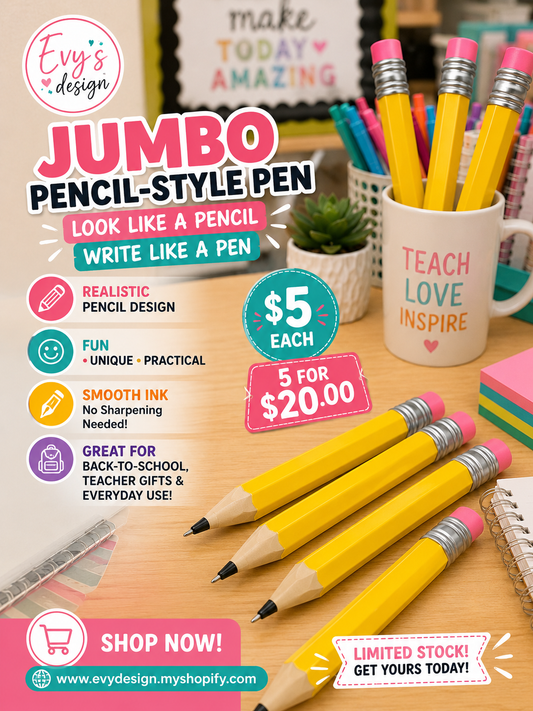 3D Jumbo Pencil-Style Pen