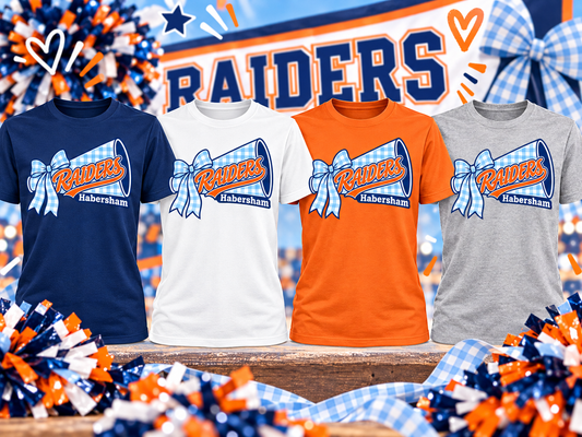Habersham Raiders Cheer Megaphone Tee | Raiders Spirit Shirt