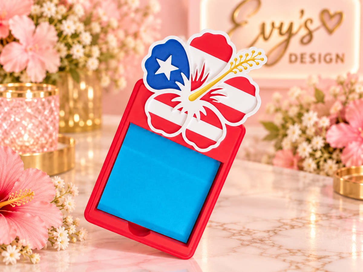 Puerto Rico Hibiscus Sticky Note Holder