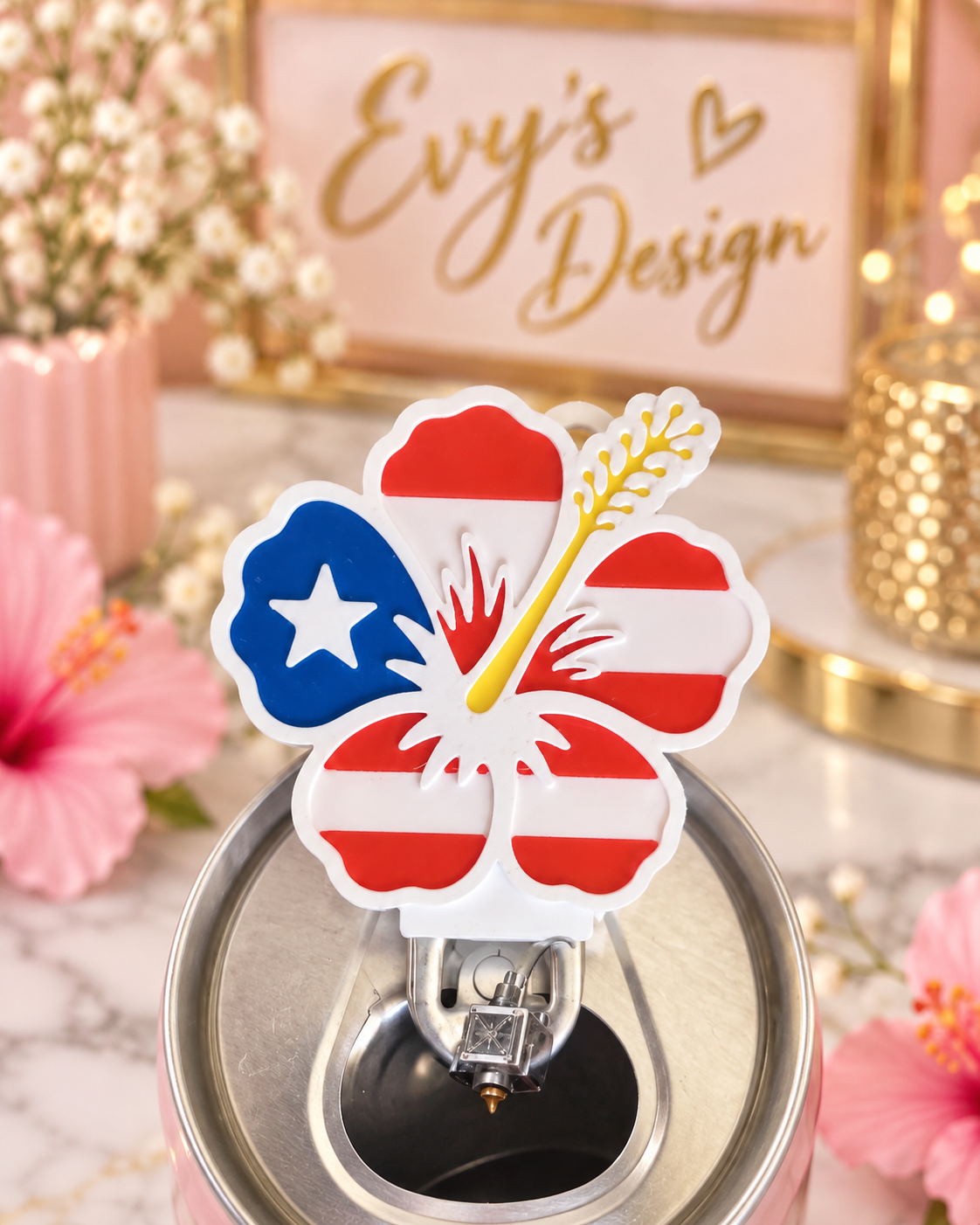 Puerto Rico Hibiscus 3D Can Opener