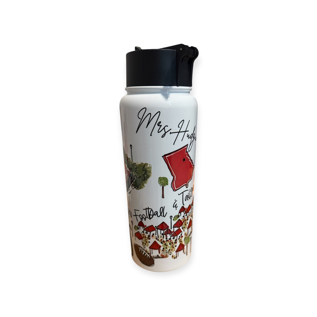 GA Bulldogs Personalized 30 onz  Stainless Steel Water Bottle –