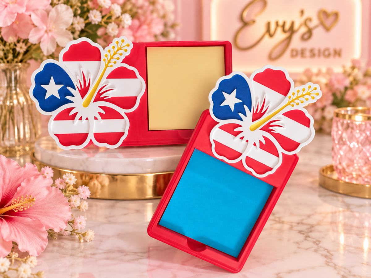 Puerto Rico Hibiscus Sticky Note Holder