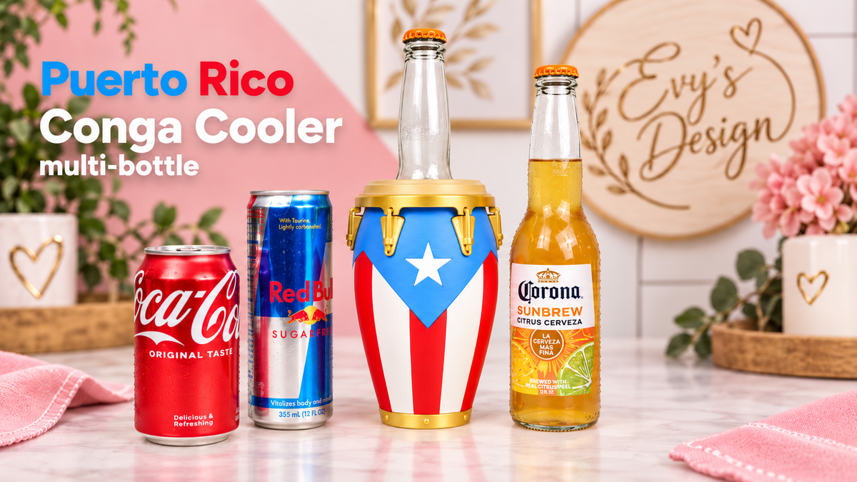 3D Puerto Rico Conga Cooler – Multi-Bottle