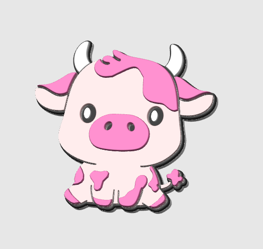 3D Pink Cow Desk Organizer Set