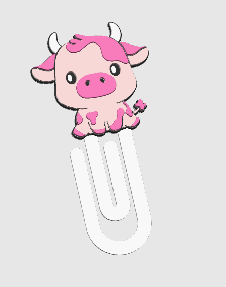 3D Pink Cow Desk Organizer Set