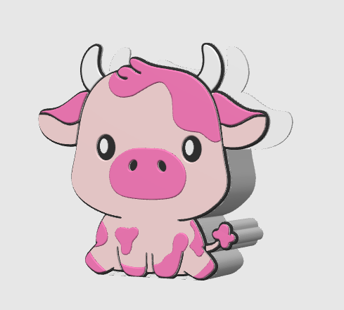 3D Pink Cow Desk Organizer Set