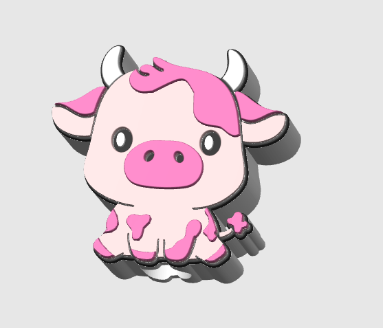 3D Pink Cow Desk Organizer Set
