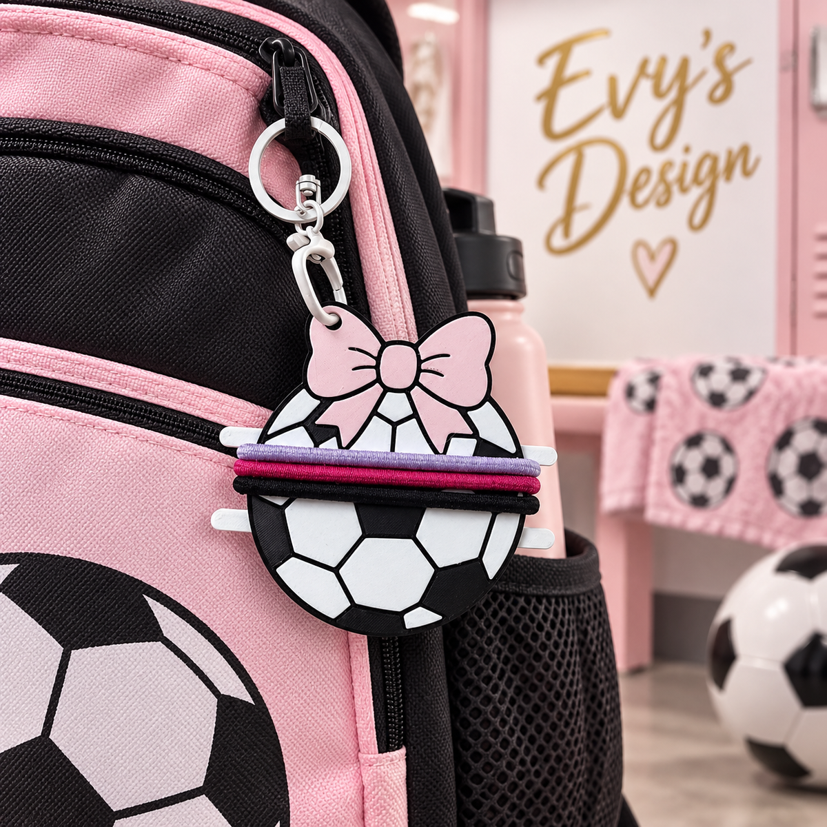 Sports & Girly Hair Tie Holder Keychain