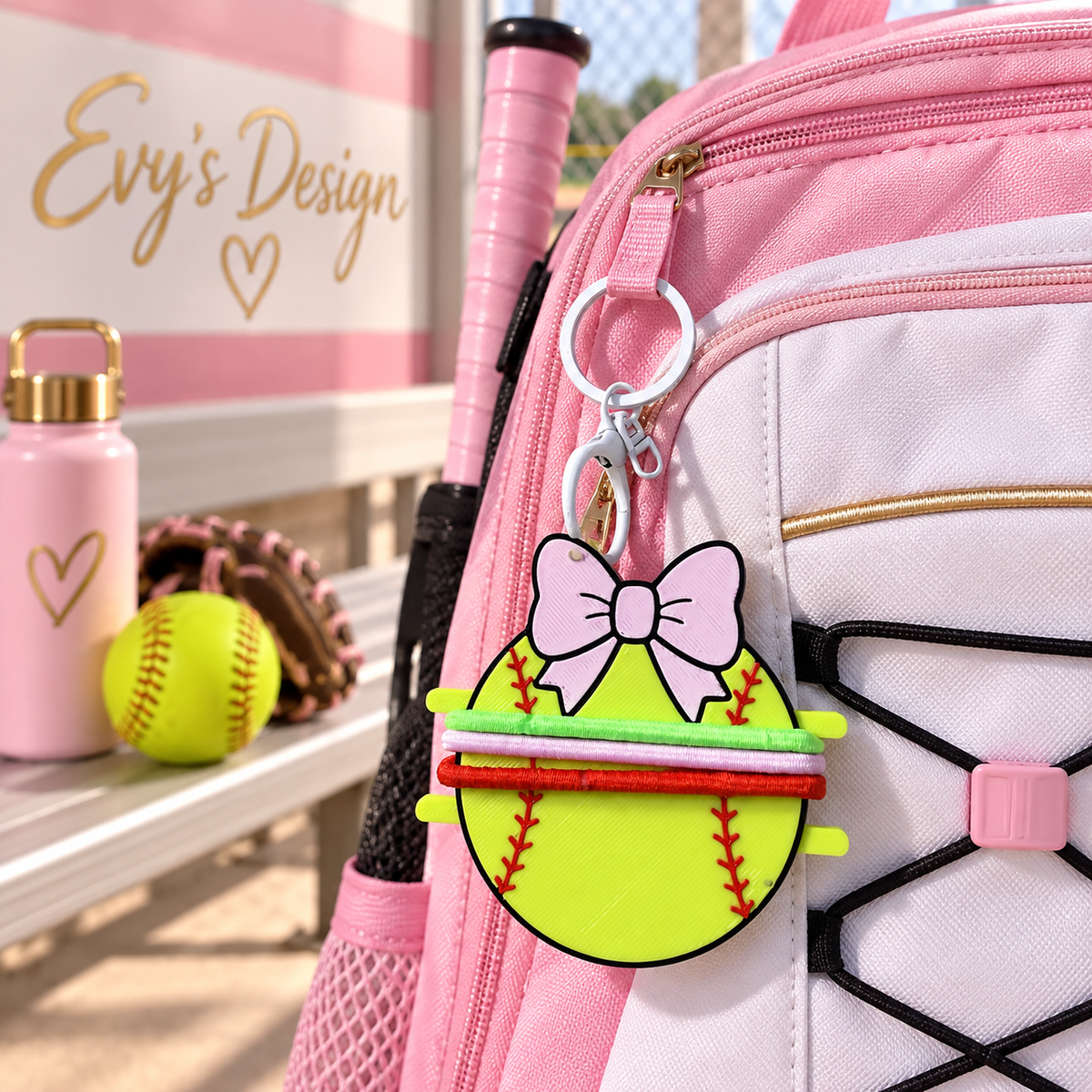 Sports & Girly Hair Tie Holder Keychain