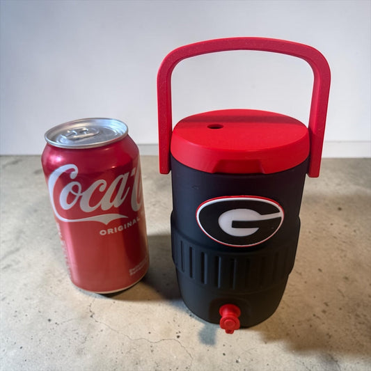 Evy's Design portabebidas negro y rojo con logo de los Georgia Bulldogs, ideal para mantener bebidas frías.