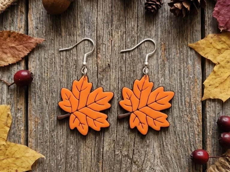 Fall Maple Leaf Earrings | Gold or Silver Hooks 🍁