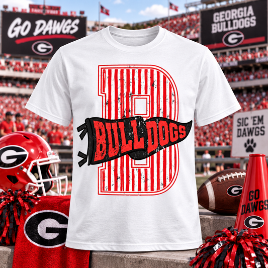 Georgia Bulldogs Distressed Varsity Tee | Game Day Shirt