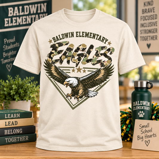 Baldwin Elementary Eagles Camo Spirit Shirt