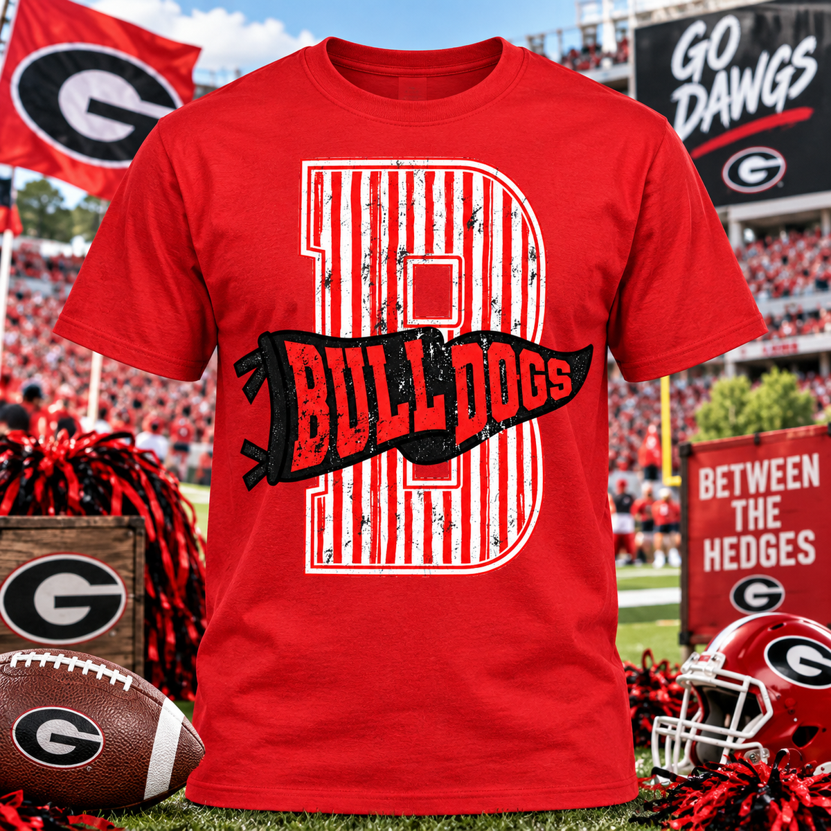 Georgia Bulldogs Distressed Varsity Tee | Game Day Shirt